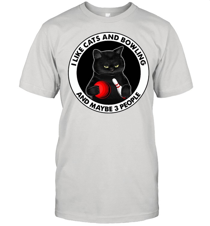 Black Cat I Like Cats And Bowling And Maybe 3 People T-shirt Classic Men's T-shirt