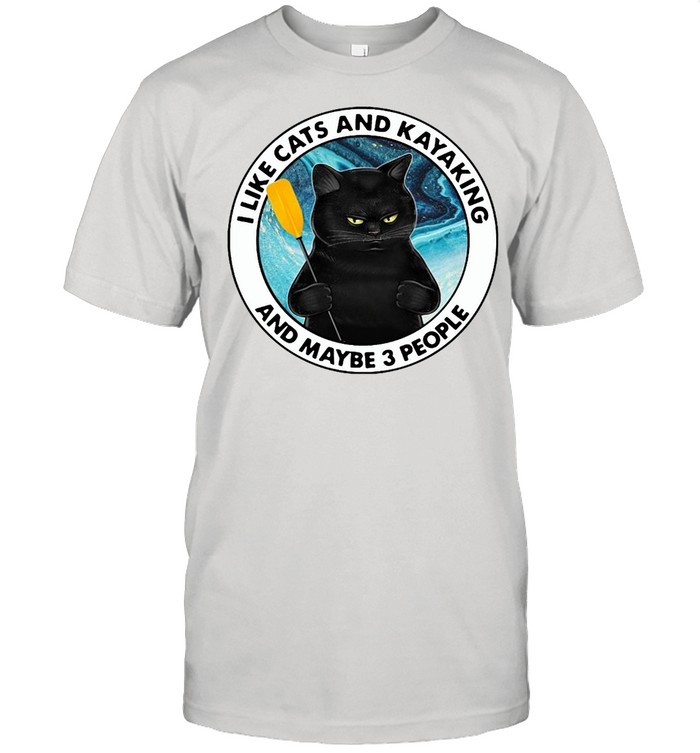 Black Cat I Like Cats And Kayaking And Maybe 3 People T-shirt Classic Men's T-shirt