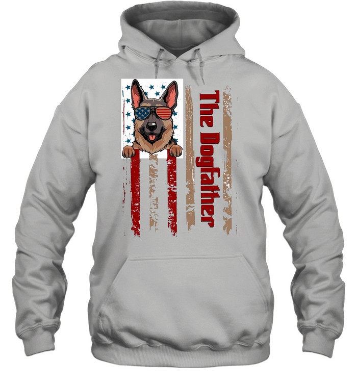 German Shepherd The Dogfather American Flag shirt Unisex Hoodie