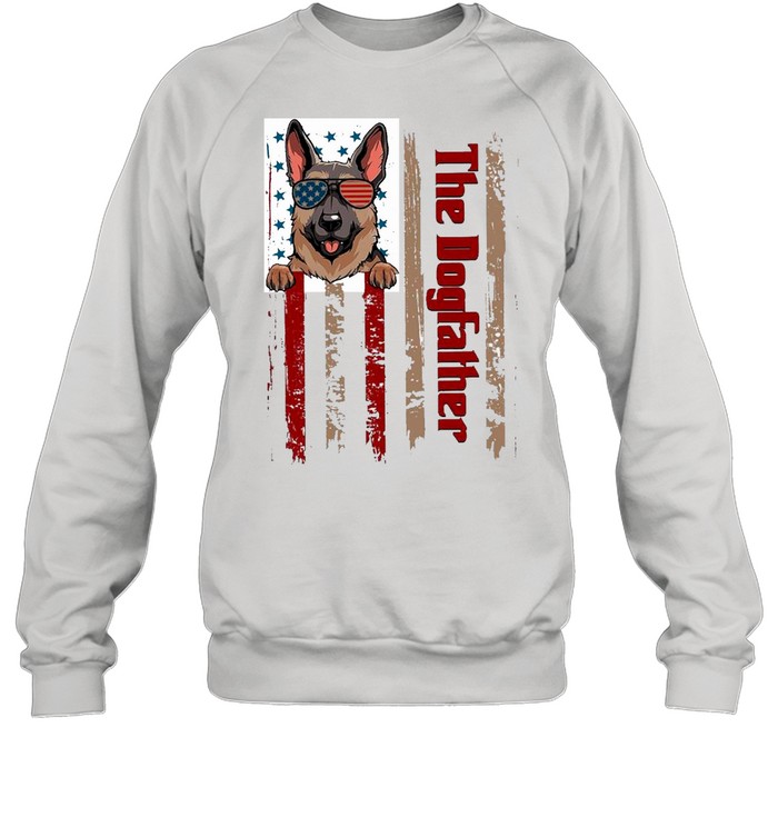 German Shepherd The Dogfather American Flag shirt Unisex Sweatshirt