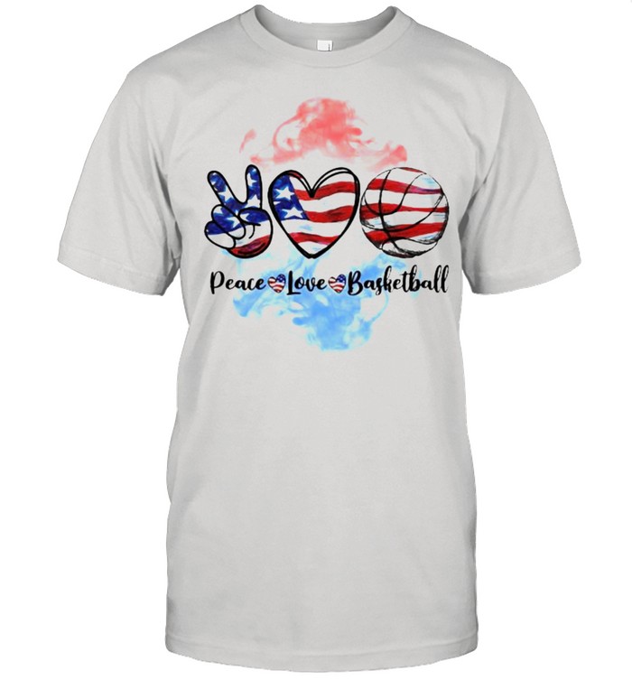 Peace love basketball 4th of July Independence shirt
