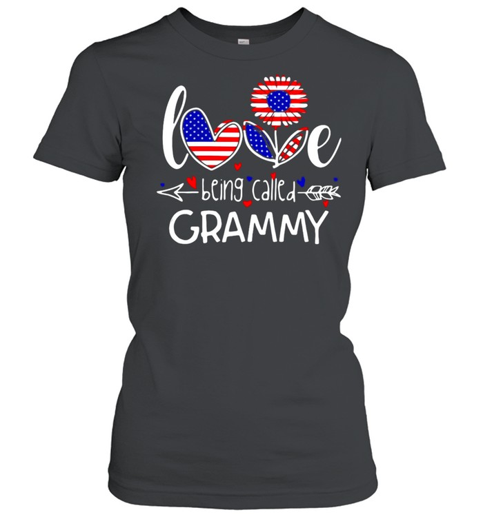 American Flag Flower Love Being Called Grammy T-shirt Classic Women's T-shirt