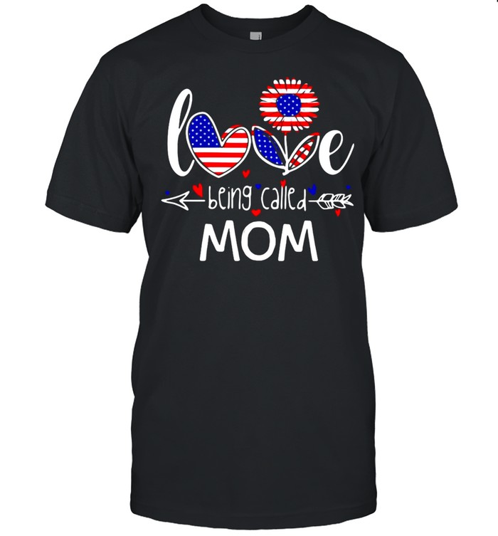 American Flag Sunflower Love Being Called Mom T-shirt Classic Men's T-shirt