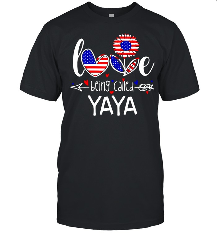 American Flag Sunflower Love Being Called Yaya T-shirt Classic Men's T-shirt