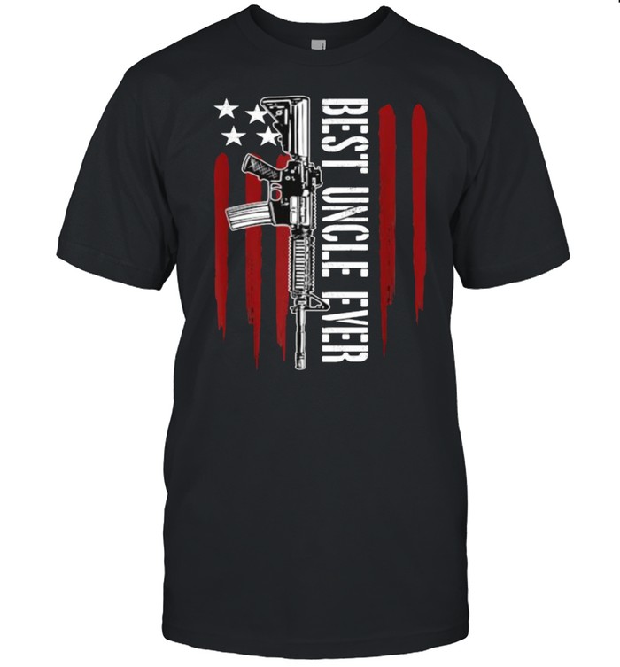 Best Uncle Ever Gun Rights AR-15 American Flag Patriotic T- Classic Men's T-shirt