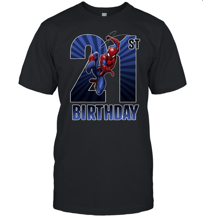 Marvel Spider-Man Swinging 21St Birthday Graphic T-shirt