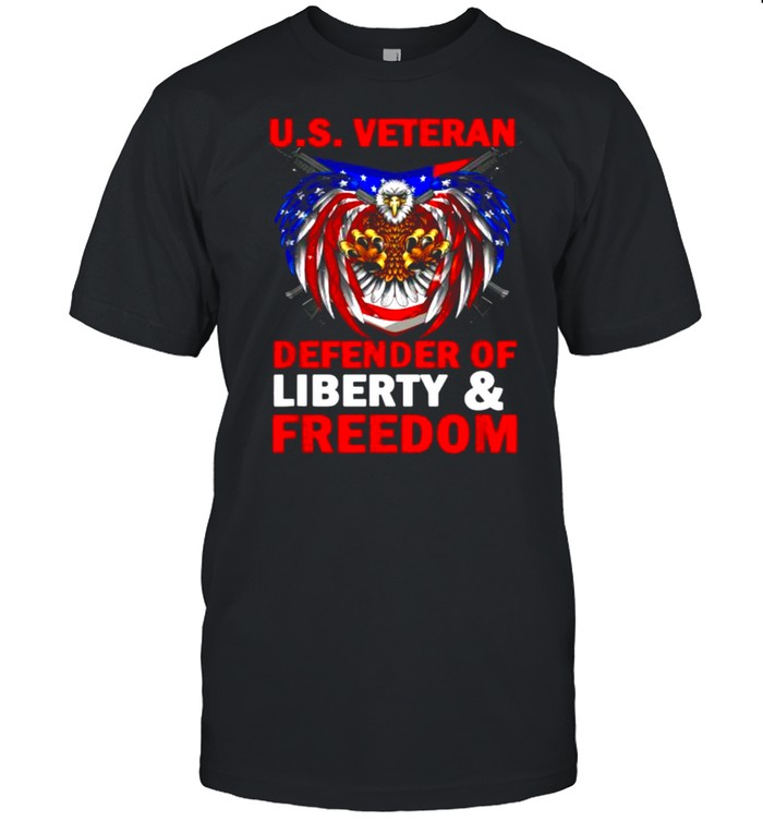 US Veteran Defender Of Liberty And Freedom 4th Of July Eagle T-Shirt