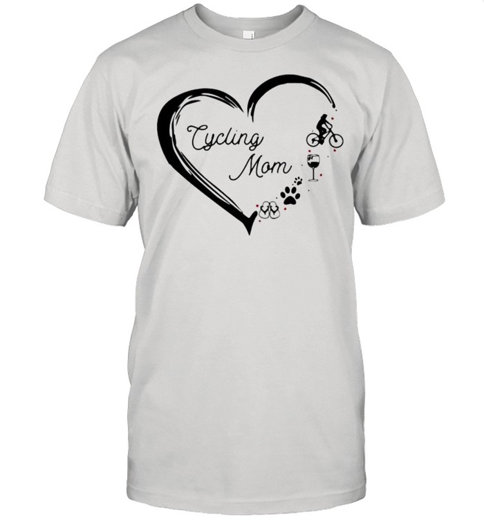 Love Cycling Mom Wine Dog Flip FLop  Classic Men's T-shirt