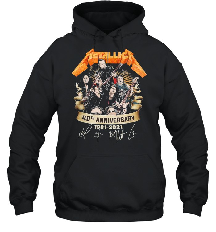 40th Anniversary 1981 2021 Metallica Art Band Music Legend Signatures Unisex Hoodie