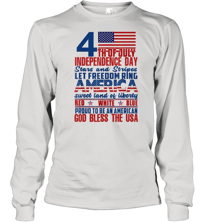 4th of July Independence day America God Bless The USA Long Sleeved T-shirt