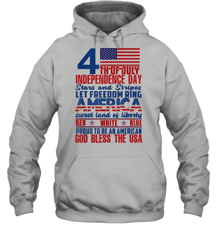 4th of July Independence day America God Bless The USA Unisex Hoodie