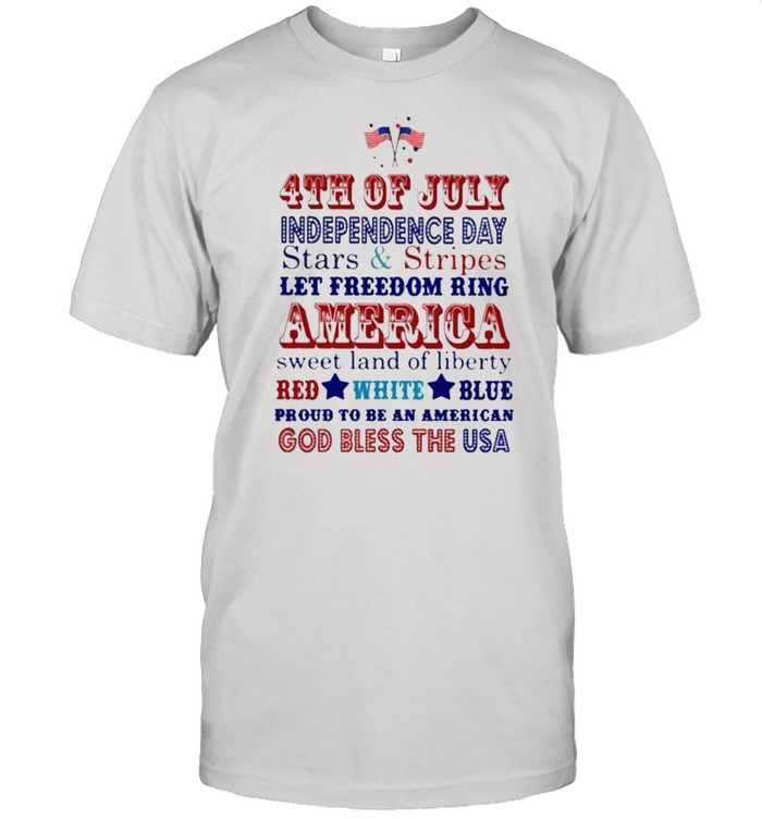 4th Of July Independence Day Stars And Stripes Let Freedom Ring America Sweet Land Of Liberty Red White Blue  Classic Men's T-shirt