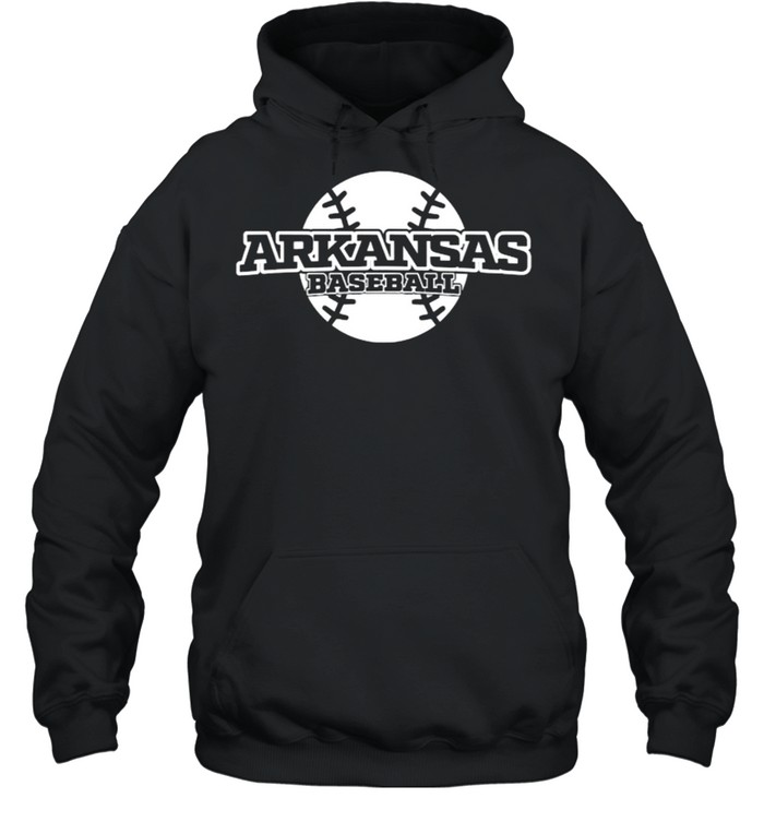 Arkansas Baseball Block Font T- Unisex Hoodie