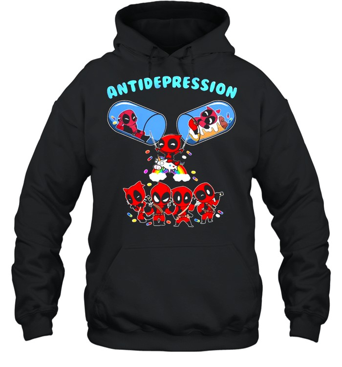 Deadpool And Unicorn Antidepression T-shirt Unisex Hoodie