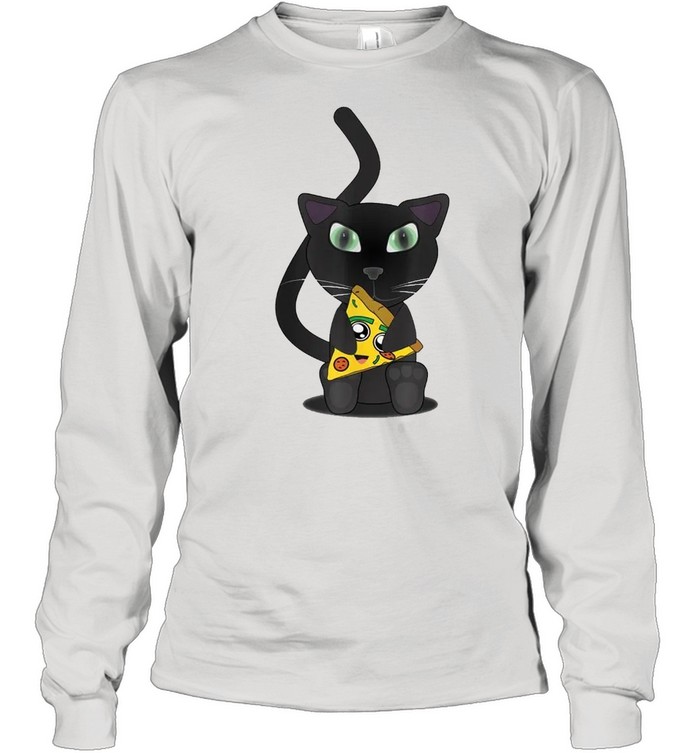 Kitty Cats Cute Pizza Cat Long Sleeved T-shirt