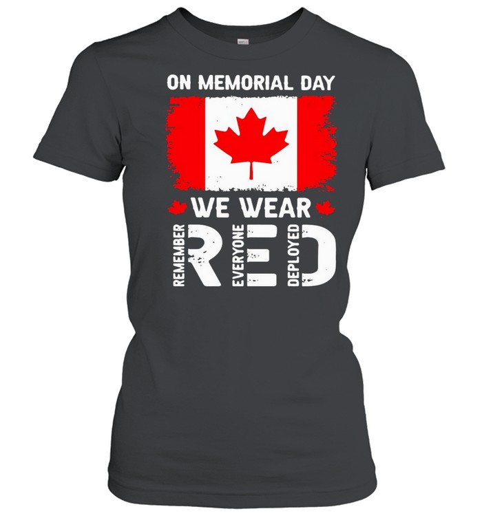 On Memorial Day We Wear Red Remember Everyone Deployed Classic Women's T-shirt