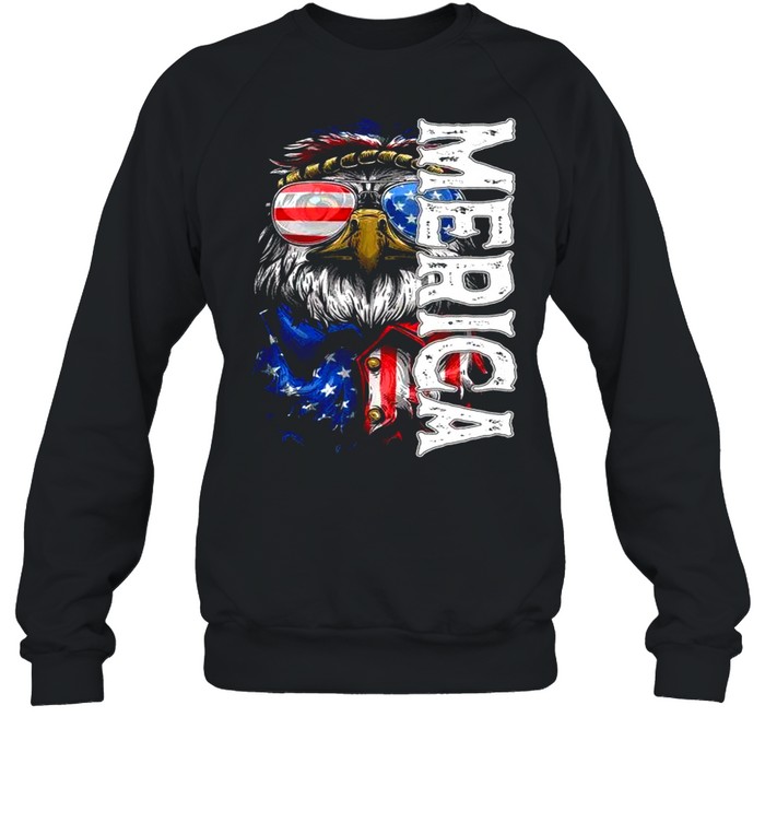 Patriotic Bald Eagle Merica 4th Of July Merica Eagle Unisex Sweatshirt