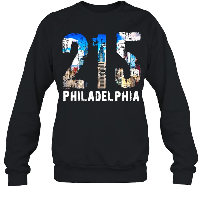 Philadelphia 215 Philly 215 Skyline Area Code Unisex Sweatshirt