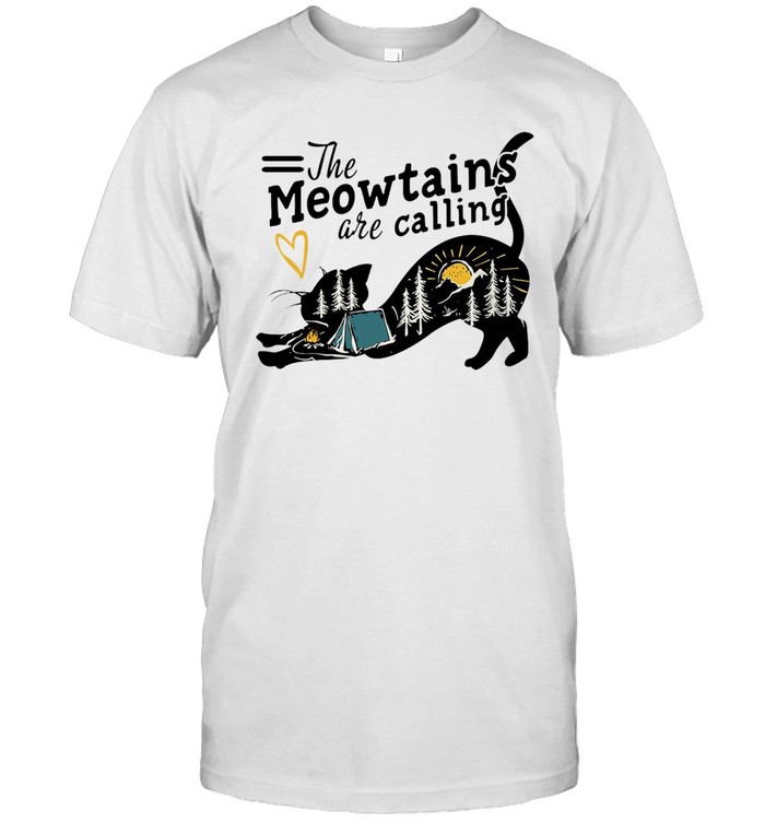 Cat Camping The Meowtains Are Calling Classic Men's T-shirt