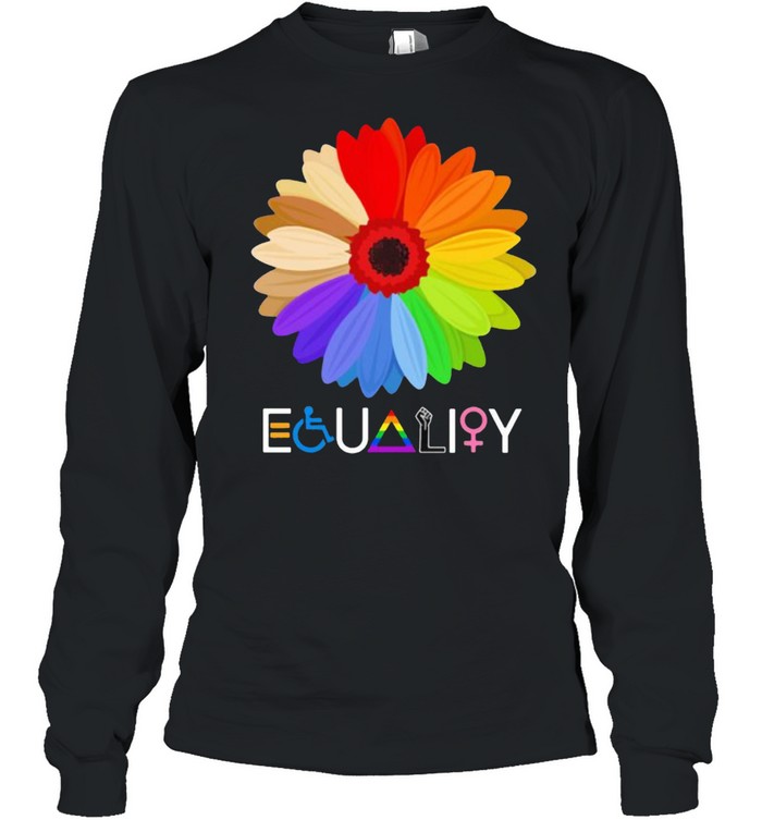 Equality flower black live matter lgbt shirt Long Sleeved T-shirt