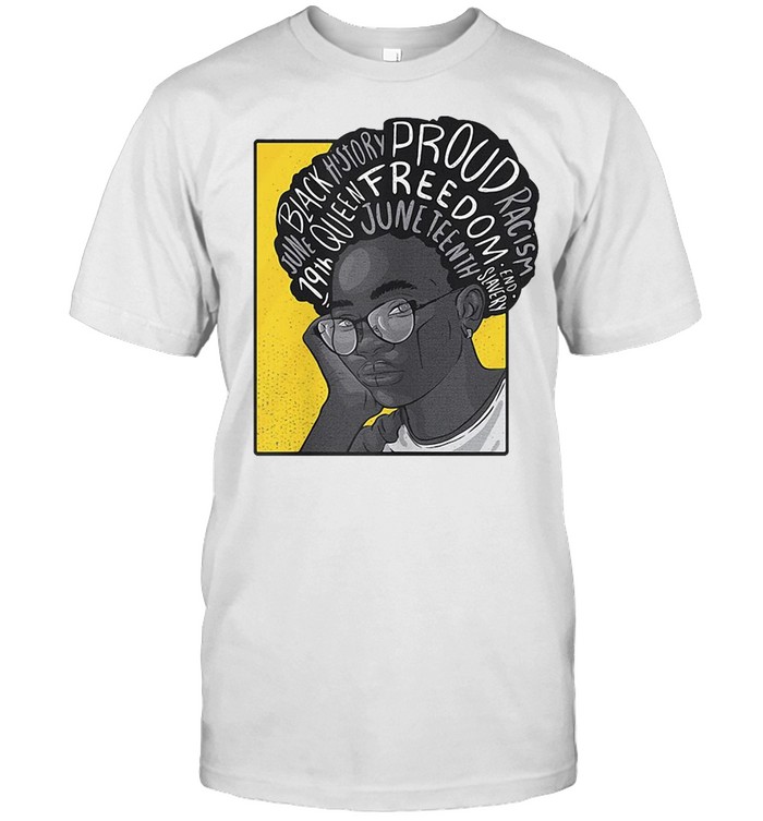 Womens Juneteenth Black Queen Afro T-shirt Classic Men's T-shirt