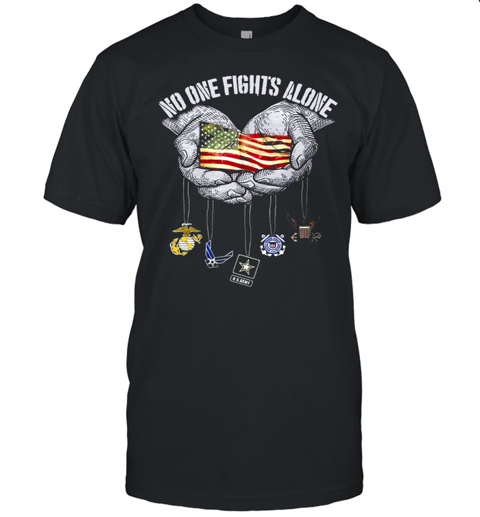 America Marine Corps Air Force Us Army Chatham Lighthouse No One Fights Alone  Classic Men's T-shirt