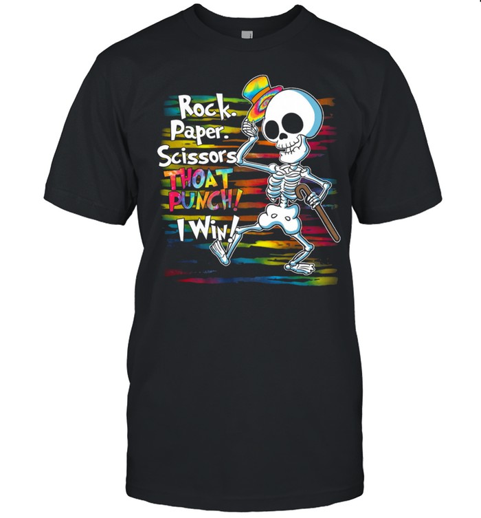 Skeleton rock paper scissors throat punch I win shirt Classic Men's T-shirt