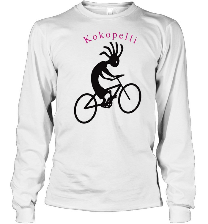 Kokopelli Biking  Native Flute Player Riding His Bike T-shirt Long Sleeved T-shirt