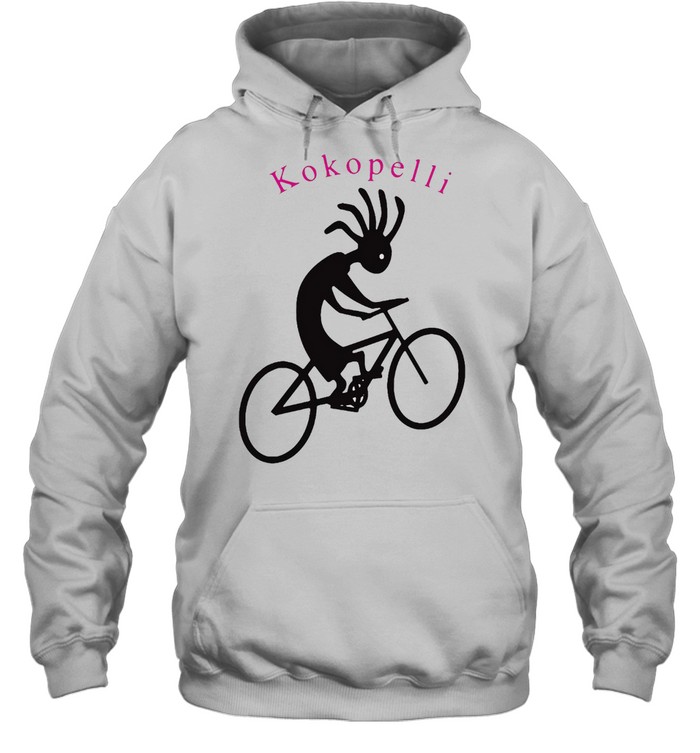 Kokopelli Biking  Native Flute Player Riding His Bike T-shirt Unisex Hoodie