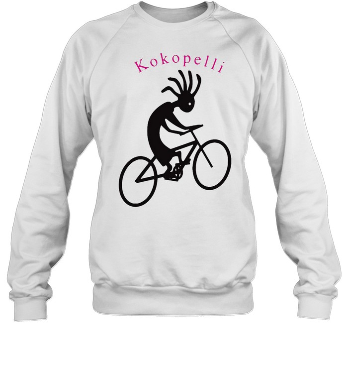 Kokopelli Biking  Native Flute Player Riding His Bike T-shirt Unisex Sweatshirt