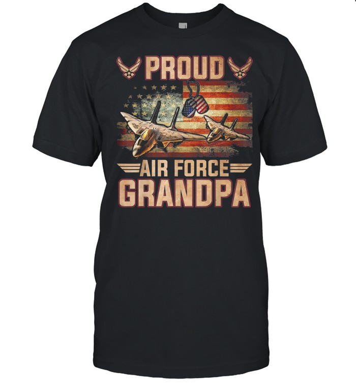 Proud Air Force Grandpa American Flag shirt Classic Men's T-shirt