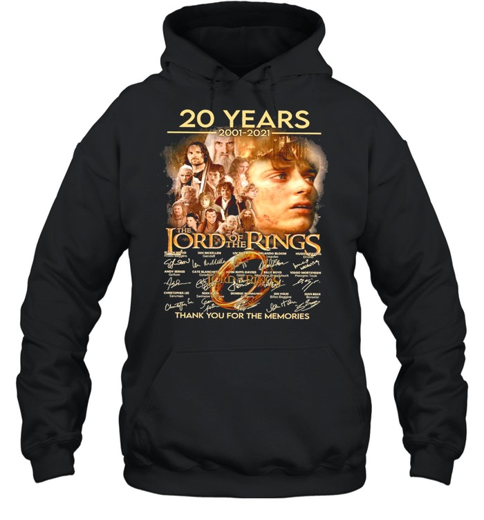 20 years 2001 2021 the lord of the rings thank you for the memories shirt Unisex Hoodie