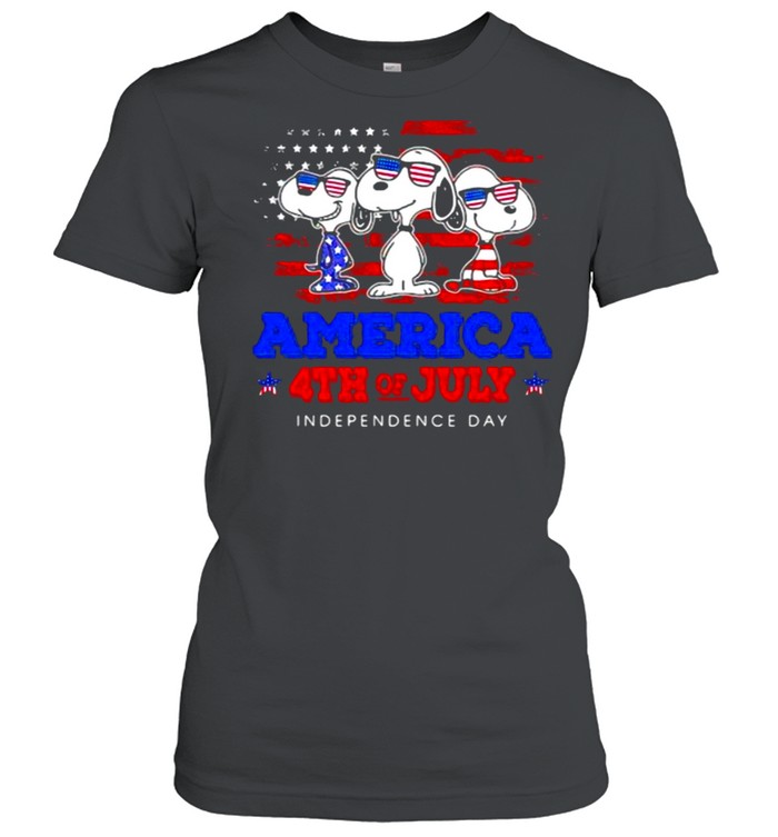 America 4th Of July Independence Day Snoopy Classic Women's T-shirt