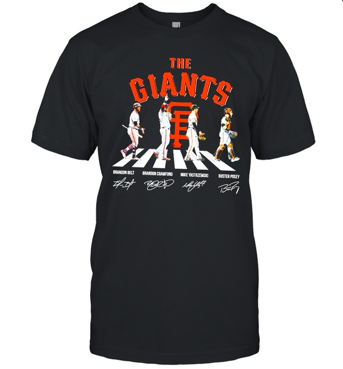 The giants abbey road brandon belt and brandon crawford and mike yastrzemski and buster posey shirt Classic Men's T-shirt