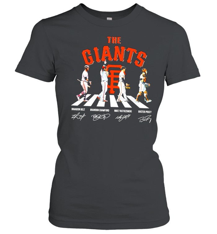 The giants abbey road brandon belt and brandon crawford and mike yastrzemski and buster posey shirt Classic Women's T-shirt