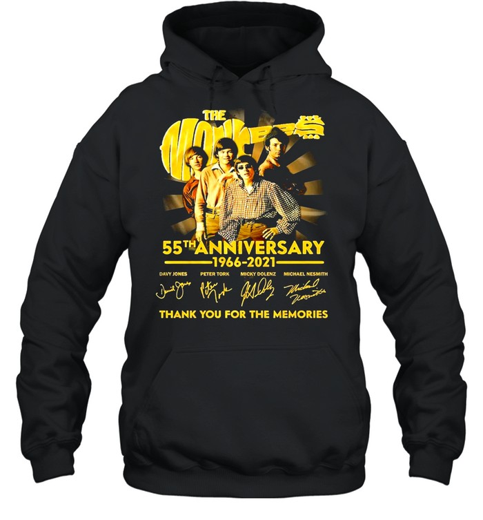 The monkees 55 th anniversary 1966 2021 thank you for the memories shirt Unisex Hoodie