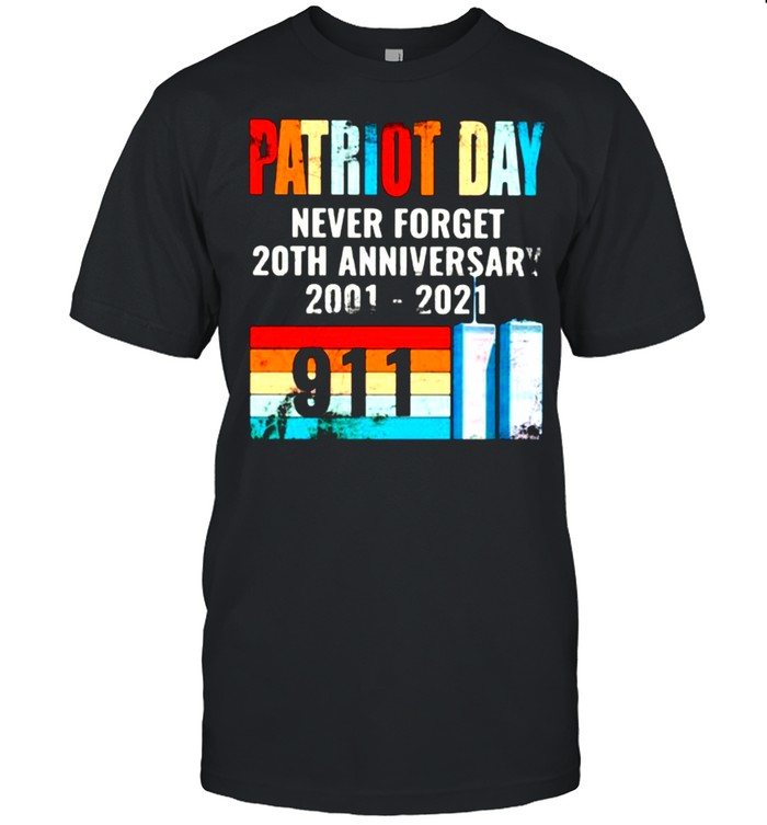 Patriot Day Never Forget 20th Anniversary 2001 2021 American Flag  Classic Men's T-shirt