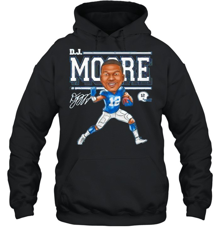 Carolina Panthers 2 D.J. Moore cartoon signature shirtCarolina Panthers 2 D.J. Moore cartoon signature shirt Unisex Hoodie