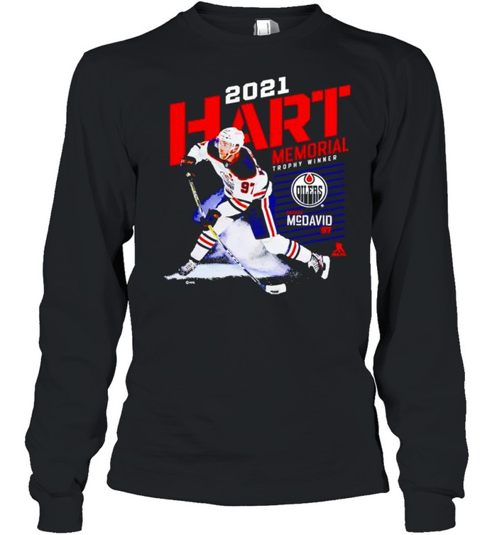 Connor McDavid Edmonton Oilers 2021 Hart Trophy Winner shirt Long Sleeved T-shirt