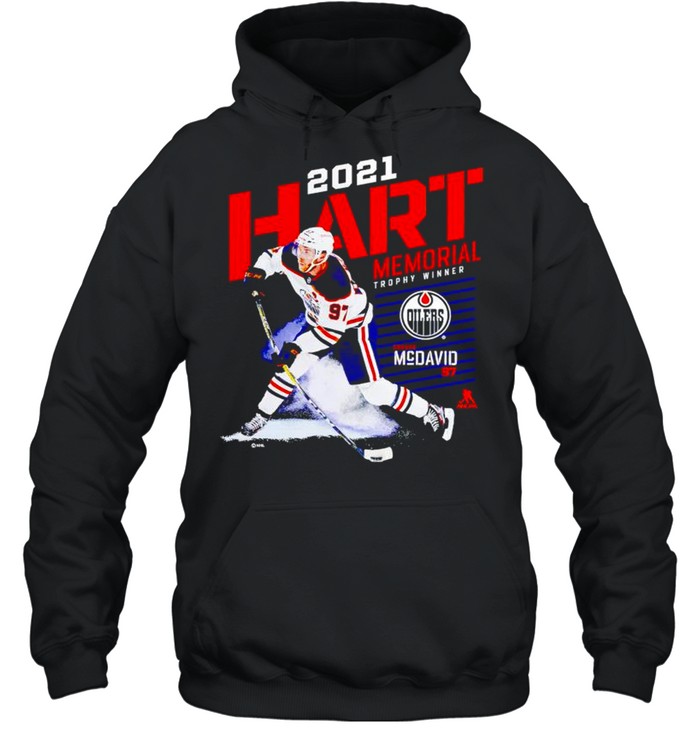 Connor McDavid Edmonton Oilers 2021 Hart Trophy Winner shirt Unisex Hoodie