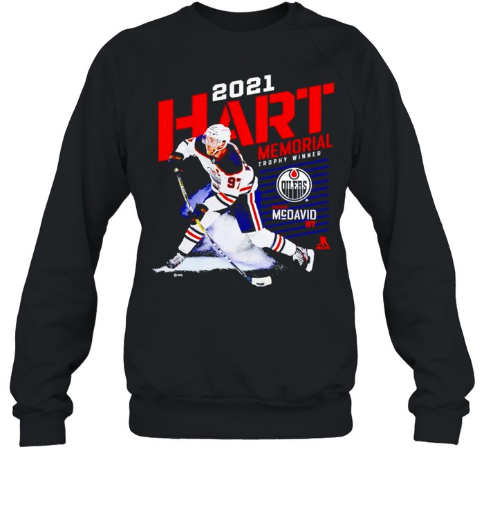 Connor McDavid Edmonton Oilers 2021 Hart Trophy Winner shirt Unisex Sweatshirt