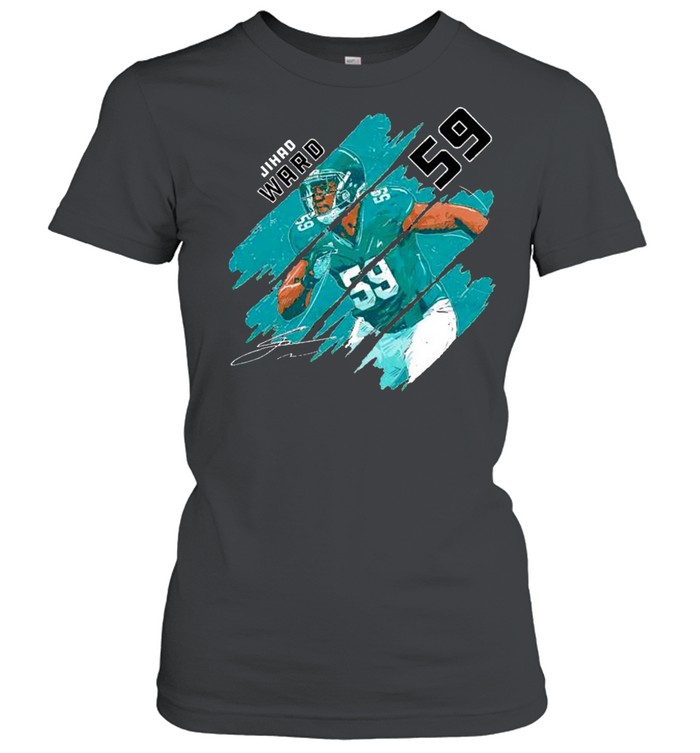 Jacksonville Jaguars 59 Jihad Ward stripes signature shirt Classic Women's T-shirt