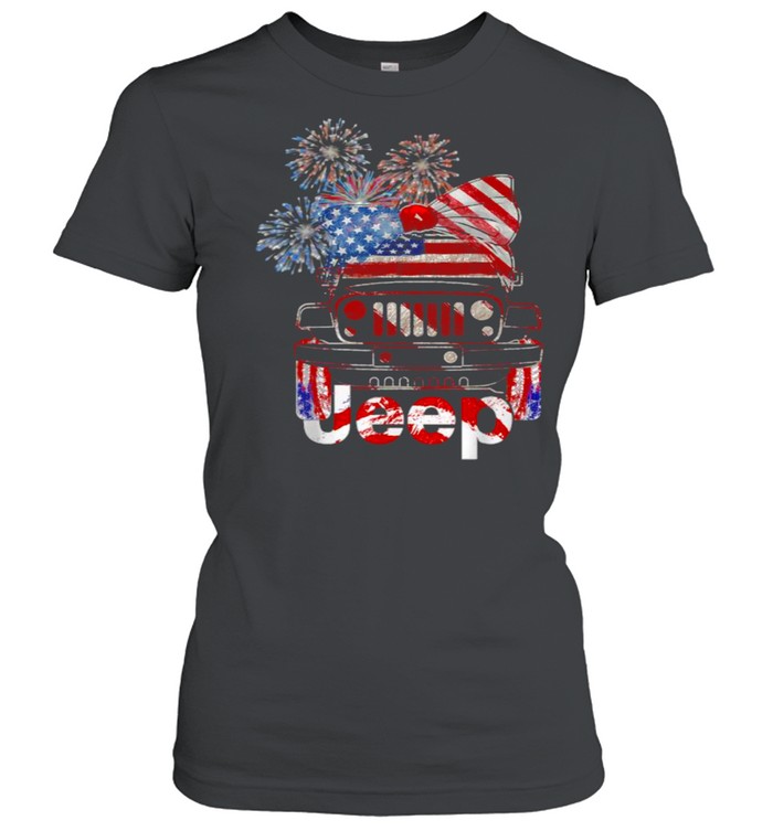 Jeep 4th Of July American Flag Independence T- T- Classic Women's T-shirt