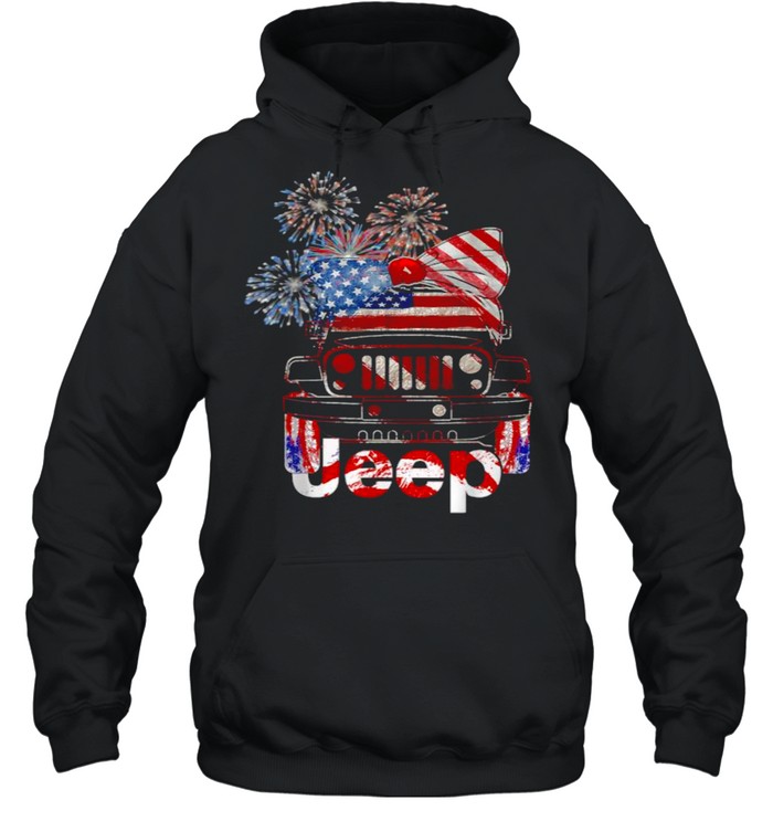 Jeep 4th Of July American Flag Independence T- T- Unisex Hoodie