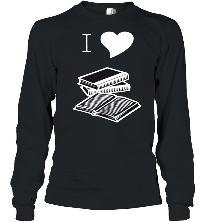 I Heart Books Reader Writer Teacher Librarian shirt Long Sleeved T-shirt