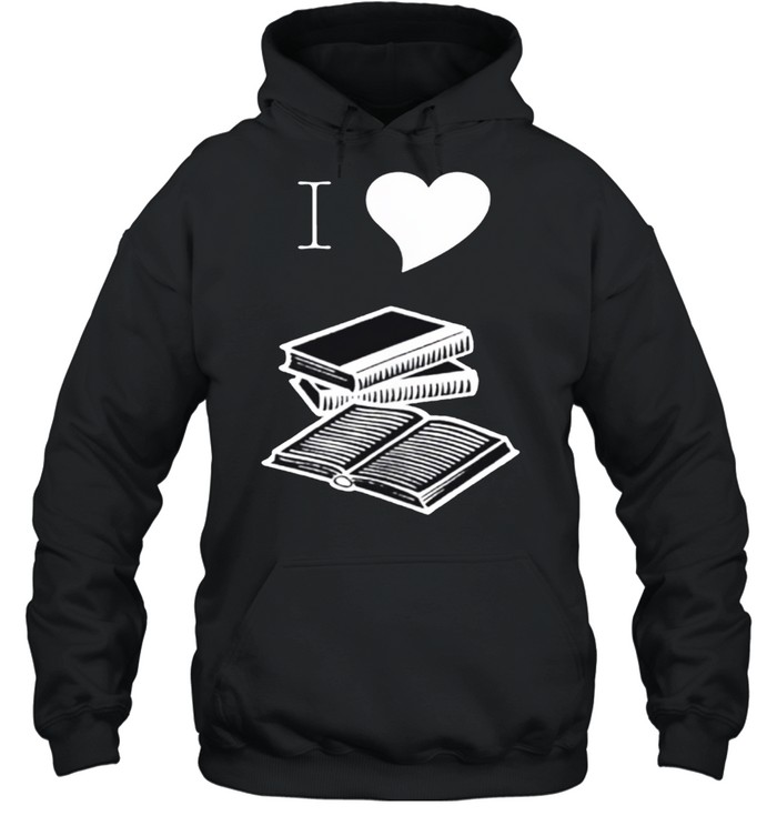 I Heart Books Reader Writer Teacher Librarian shirt Unisex Hoodie