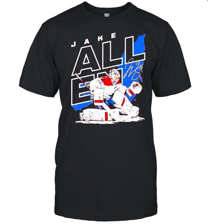 Montreal Canada Jake Allen player map signature shirt