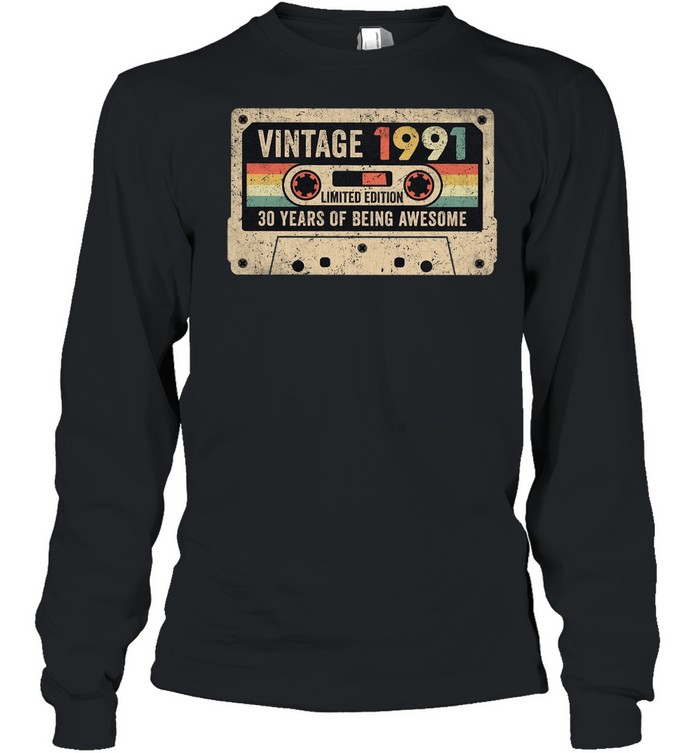 Vintage 1991 Cassette shirt Long Sleeved T-shirt