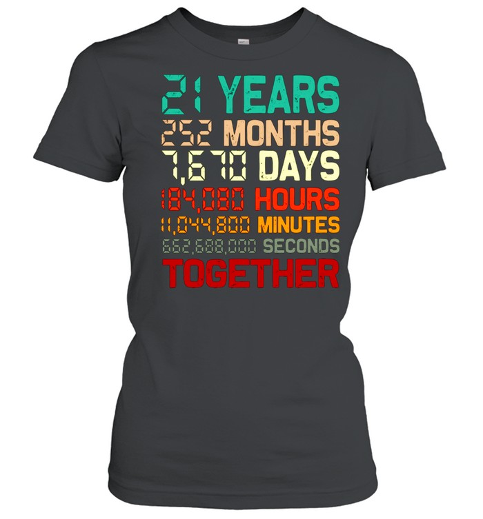 21 Years Together Couple Matching 21st Wedding Anniversary shirt Classic Women's T-shirt