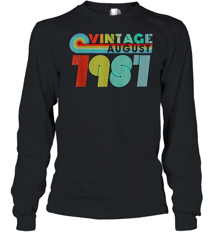 40th birthday vintage august 1981 40 years old shirt Long Sleeved T-shirt